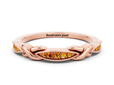 Rose gold Twisted Citrine Marquise Pavé Band with Shared Prong Setting_6