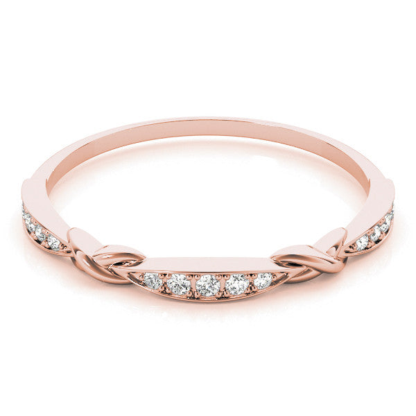 Rose gold Twisted Diamond Marquise Pavé Band with Shared Prong Setting 1