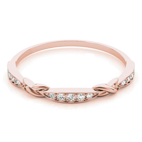 Rose gold Twisted Diamond Marquise Pavé Band with Shared Prong Setting 1