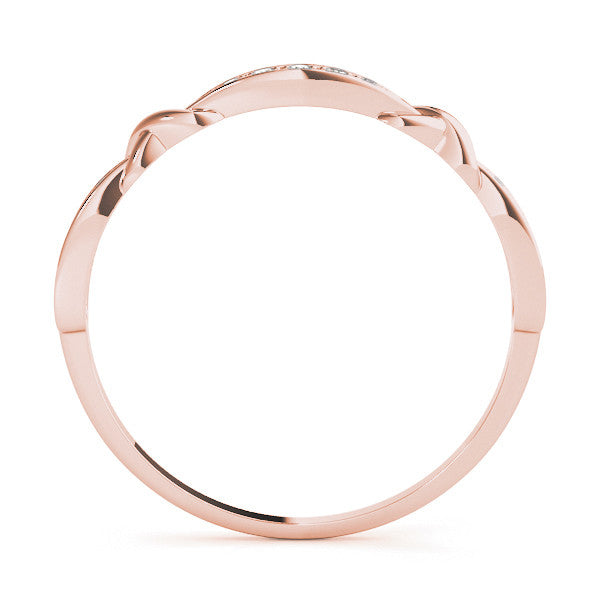 Rose gold Twisted Diamond Marquise Pavé Band with Shared Prong Setting 2