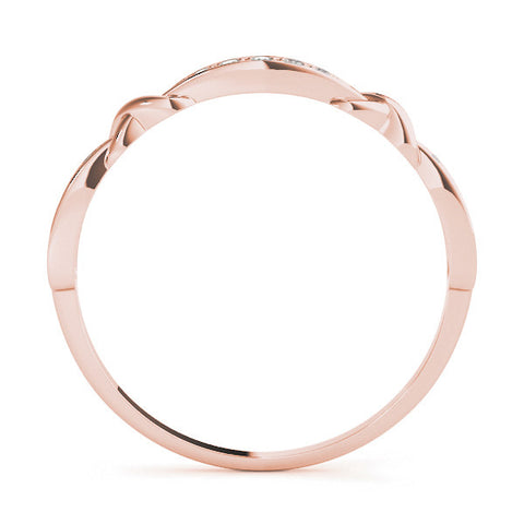 Rose gold Twisted Diamond Marquise Pavé Band with Shared Prong Setting 2