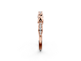 Rose gold Twisted Diamond Marquise Pavé Band with Shared Prong Setting_91