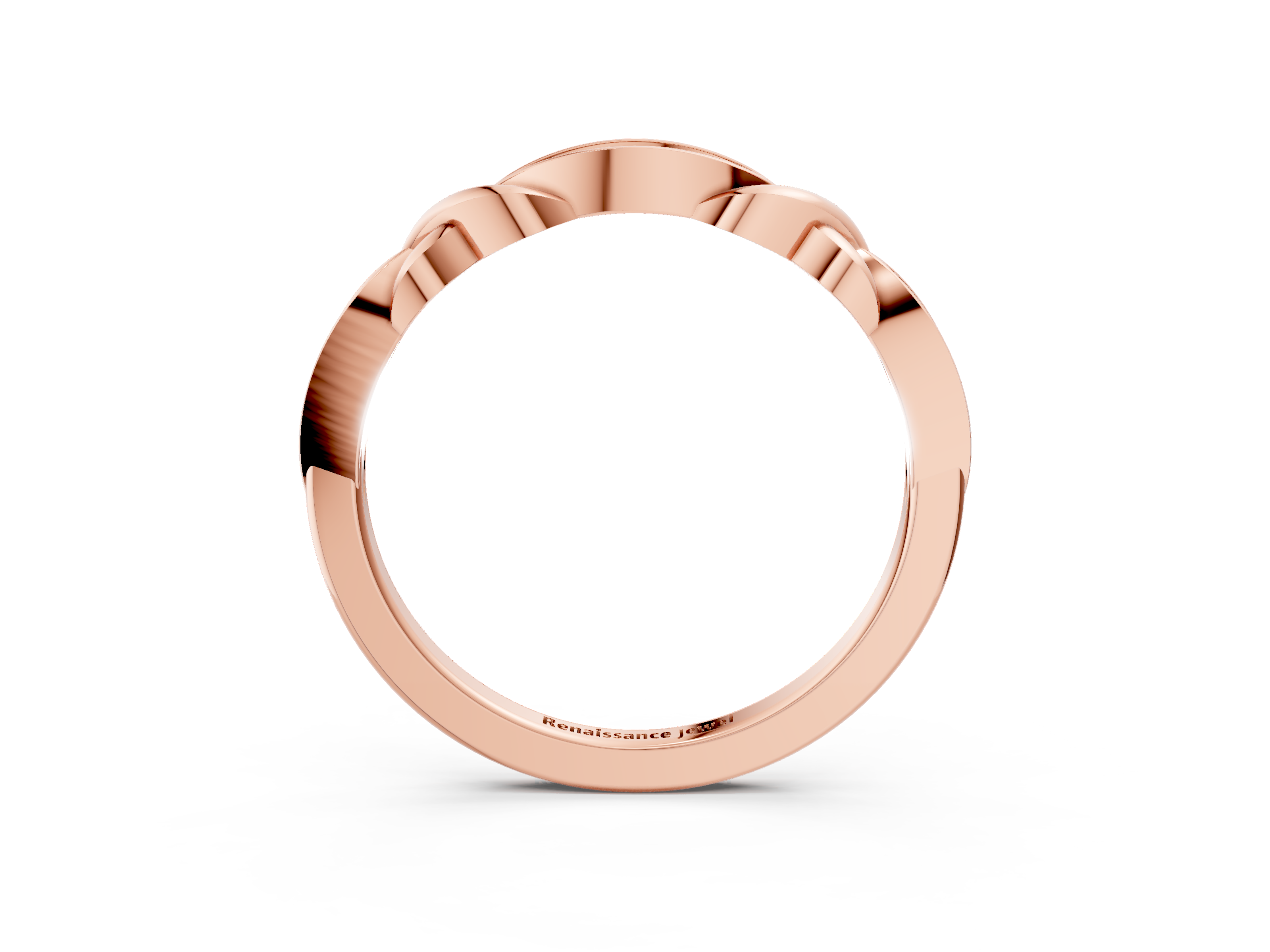 Rose gold Twisted Diamond Marquise Pavé Band with Shared Prong Setting_92
