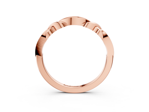 Rose gold Twisted Diamond Marquise Pavé Band with Shared Prong Setting_92