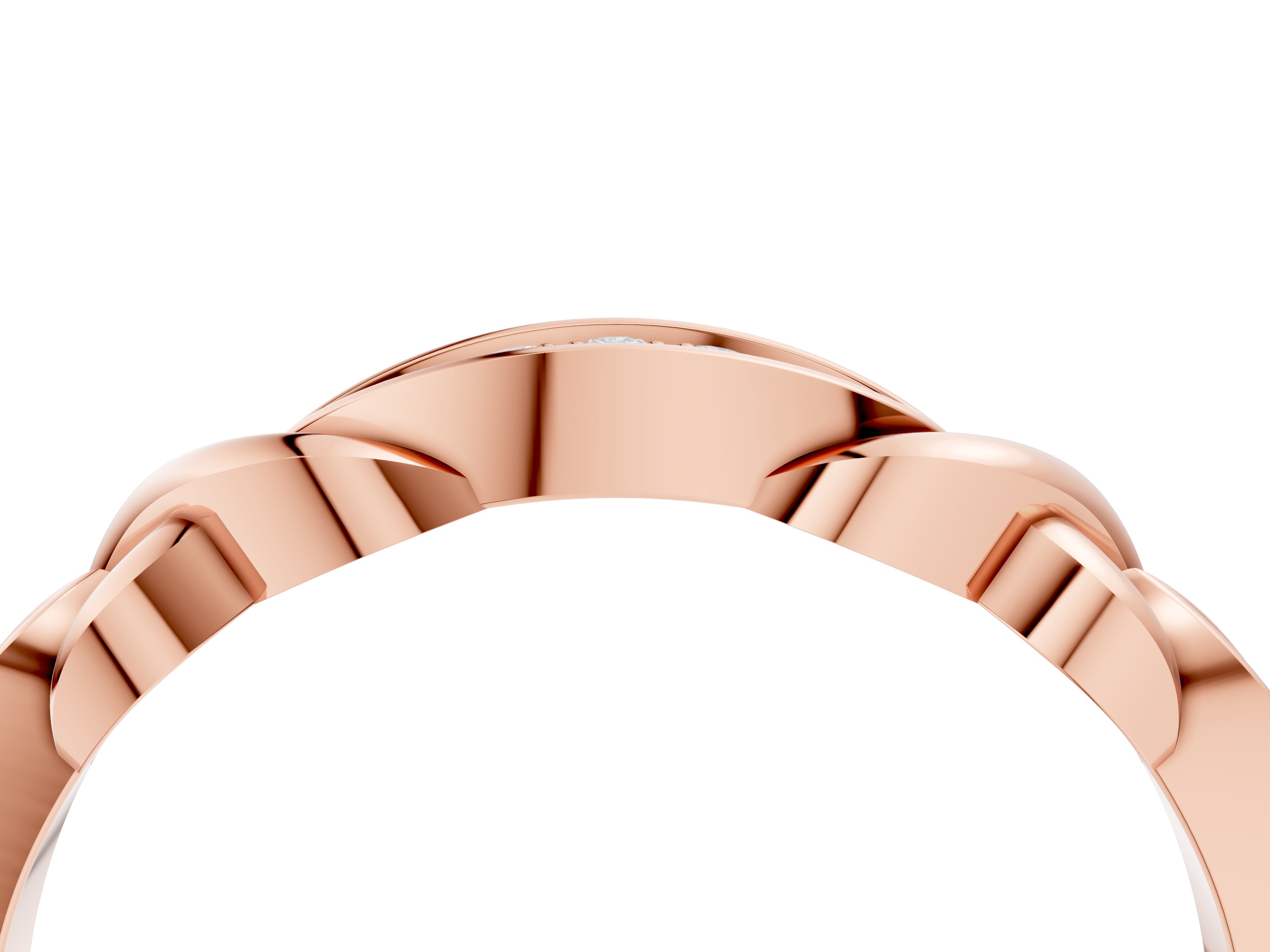 Rose gold Twisted Diamond Marquise Pavé Band with Shared Prong Setting_93