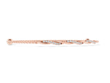 Rose gold Twisted Diamond Round-Cut Cable Chain Bracelet with Bezel Setting