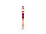 Rose gold Twisted Garnet Marquise Pavé Band with Shared Prong Setting_8