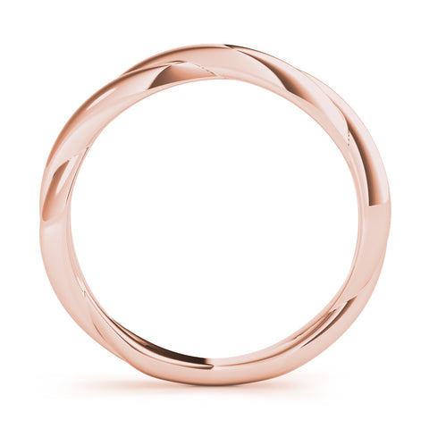 Rose gold Twisted Infinity Band with Round Stone Setting and Classic Prong 1