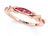 Rose gold Twisted Marquise Pink Sapphire Pavé Band with Shared Prong Setting_19