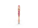 Rose gold Twisted Marquise Pink Sapphire Pavé Band with Shared Prong Setting_20