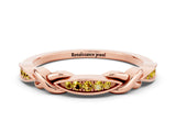 Rose gold Twisted Marquise Yellow Sapphire Pavé Band with Shared Prong Setting_18
