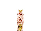 Rose gold Twisted Marquise Yellow Sapphire Pavé Band with Shared Prong Setting_23