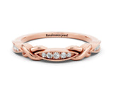 Rose gold Twisted Moissanite Marquise Pavé Band with Shared Prong Setting_6