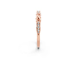 Rose gold Twisted Moissanite Marquise Pavé Band with Shared Prong Setting_8