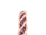 Rose gold Twisted Pavé Round Amethyst Eternity Band with Shared Prong Setting_11