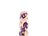Rose gold Twisted Pavé Round Amethyst Eternity Band_15