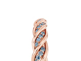 Rose gold Twisted Pavé Round Aquamarine Eternity Band with Shared Prong Setting_11