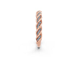 Rose gold Twisted Pavé Round Aquamarine Eternity Band with Shared Prong Setting_8