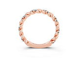 Rose gold Twisted Pavé Round Aquamarine Eternity Band_13