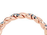 Rose gold Twisted Pavé Round Aquamarine Eternity Band_14