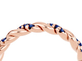 Rose gold Twisted Pavé Round Blue Sapphire Eternity Band_14