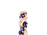 Rose gold Twisted Pavé Round Blue Sapphire Eternity Band_15