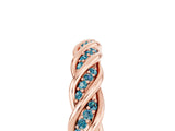 Rose gold Twisted Pavé Round Blue Topaz Eternity Band with Shared Prong Setting_11