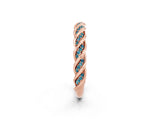 Rose gold Twisted Pavé Round Blue Topaz Eternity Band with Shared Prong Setting_8