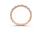 Rose gold Twisted Pavé Round Blue Topaz Eternity Band with Shared Prong Setting_9