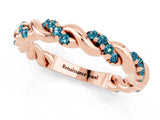 Rose gold Twisted Pavé Round Blue Topaz Eternity Band_11
