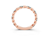Rose gold Twisted Pavé Round Blue Topaz Eternity Band_13