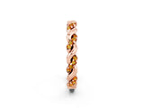 Rose gold Twisted Pavé Round Citrine Eternity Band_12