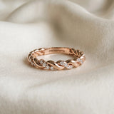 Rose gold Twisted Pavé Round Diamond Eternity Band_72