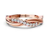 Rose gold Twisted Pavé Round Diamond Infinity Band_4