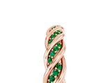 Rose gold Twisted Pavé Round Emerald Eternity Band with Shared Prong Setting_11