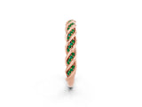 Rose gold Twisted Pavé Round Emerald Eternity Band with Shared Prong Setting_8