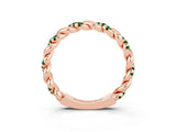 Rose gold Twisted Pavé Round Emerald Eternity Band_13