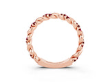 Rose gold Twisted Pavé Round Garnet Eternity Band_13