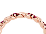 Rose gold Twisted Pavé Round Garnet Eternity Band_14