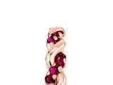 Rose gold Twisted Pavé Round Garnet Eternity Band_15