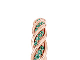 Rose gold Twisted Pavé Round Green Sapphire Eternity Band with Shared Prong Setting_11