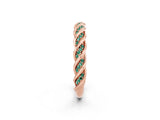 Rose gold Twisted Pavé Round Green Sapphire Eternity Band with Shared Prong Setting_8