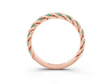 Rose gold Twisted Pavé Round Green Sapphire Eternity Band with Shared Prong Setting_9