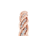 Rose gold Twisted Pavé Round Moissanite Eternity Band with Shared Prong Setting_11