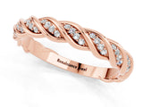 Rose gold Twisted Pavé Round Moissanite Eternity Band with Shared Prong Setting_7