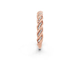 Rose gold Twisted Pavé Round Moissanite Eternity Band with Shared Prong Setting_8