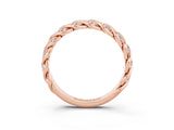 Rose gold Twisted Pavé Round Moissanite Eternity Band with Shared Prong Setting_9