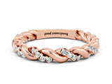 Rose gold Twisted Pavé Round Moissanite Eternity Band_10