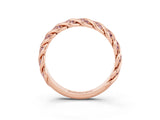 Rose gold Twisted Pavé Round Morganite Eternity Band with Shared Prong Setting_9
