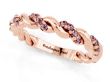 Rose gold Twisted Pavé Round Morganite Eternity Band_11